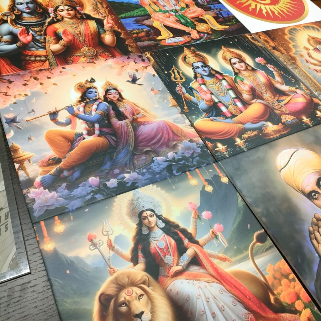 Shiv, Radha Krishna, Vishnu Lakshmi, Maa Durgan in the images