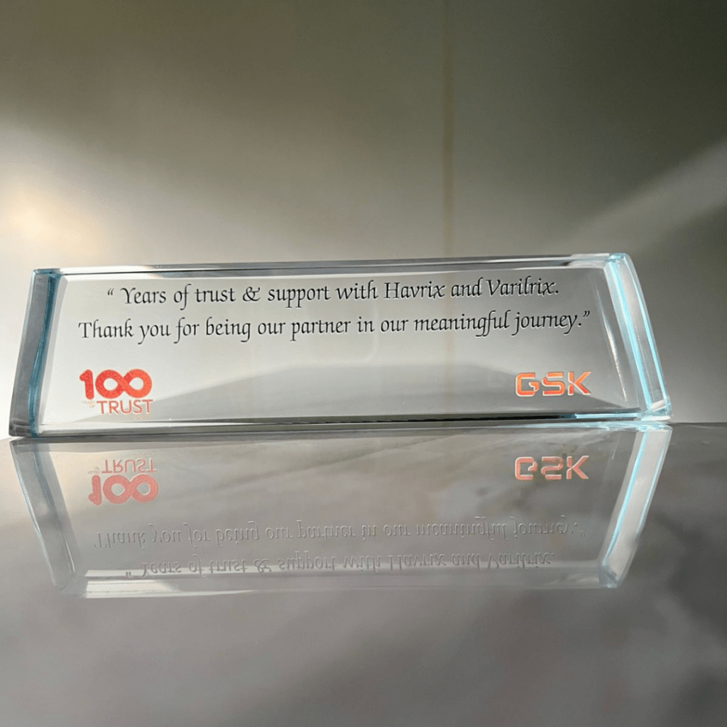 glass trophy printed