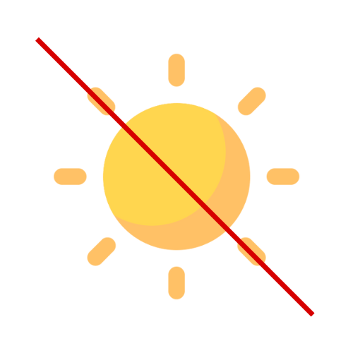 This image shows crossed sunlight image. it means avoidance to sunlight