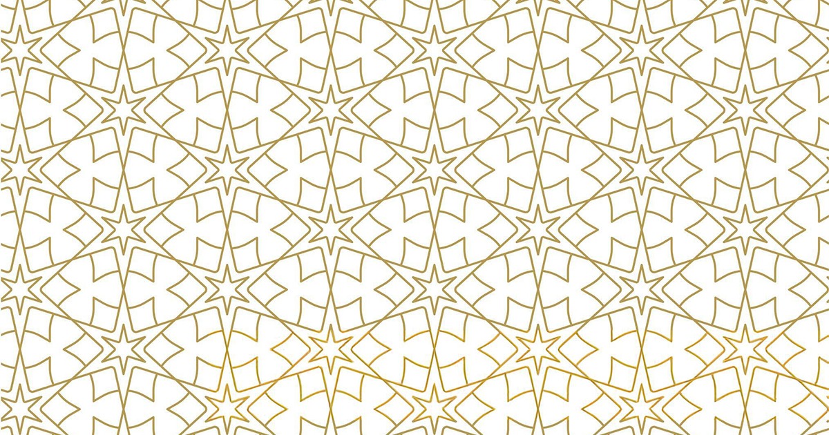 A close-up of a ceramic tile with a beautiful and intricate geometric pattern in gold and white, showcasing the craftsmanship of UV digital printing.