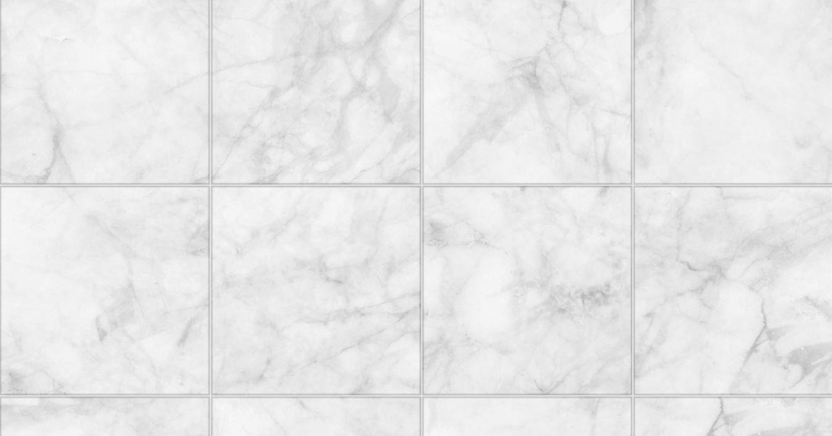 White marble-look ceramic tiles