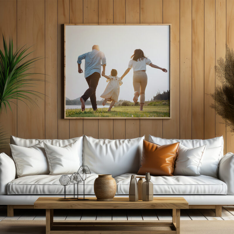 A family photo printed in canvas