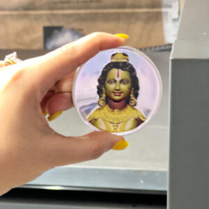 Shree Krishna image printed on Silver Coin.