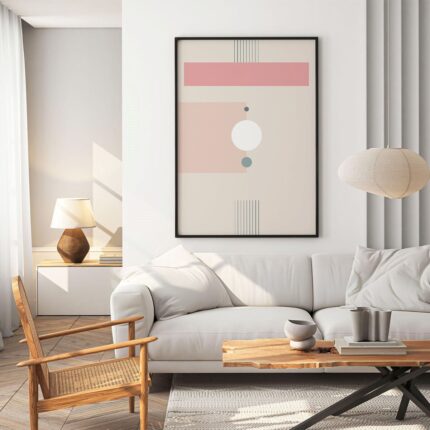 Minimalist Geometric Harmony Canvas Print (Rolled Canvas) 3'x5' ft.
