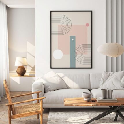 Pastel Geometric Harmony Canvas Print (Rolled Canvas) 3'x5' ft.