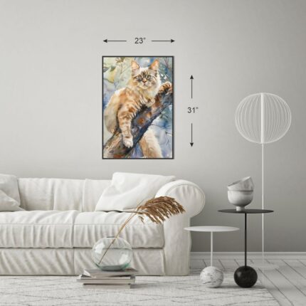 Feline Majesty - A Regal Cat Watercolor (23"x31" Rolled Canvas)