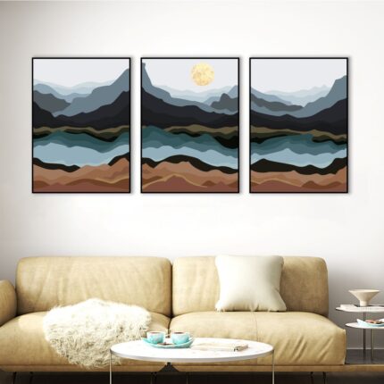Abstract Landscape Rolled Canvas Print - Set of 3 (1.5'x2' ft. each)