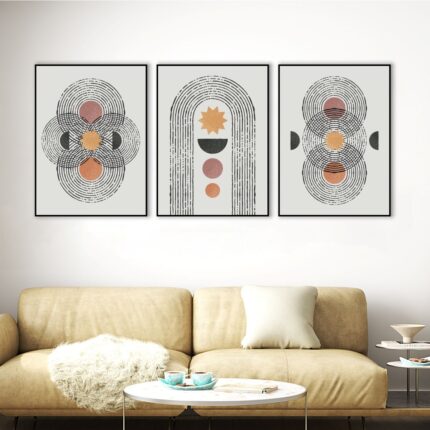 Abstract Geometric Rolled Canvas Print - Set of 3 (1.5'x2' ft. each)