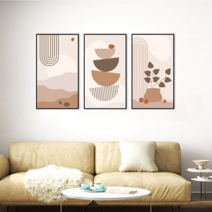 Abstract Geometric Rolled Canvas Print - Set of 3 (1.1'x2' ft. each)
