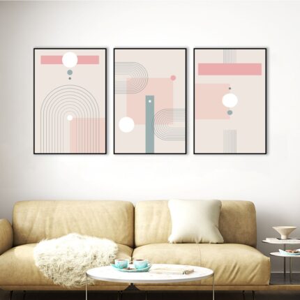 Abstract Geometric Rolled Canvas Print - Set of 3 (1.3'x2' ft. each)