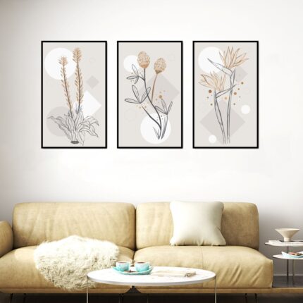 Minimalist Botanical Rolled Canvas Print - Set of 3 (1.2'x2' ft. each)
