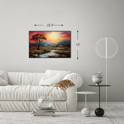 Serene Sunset - A Peaceful Landscape (22.4"x15" Rolled Canvas)