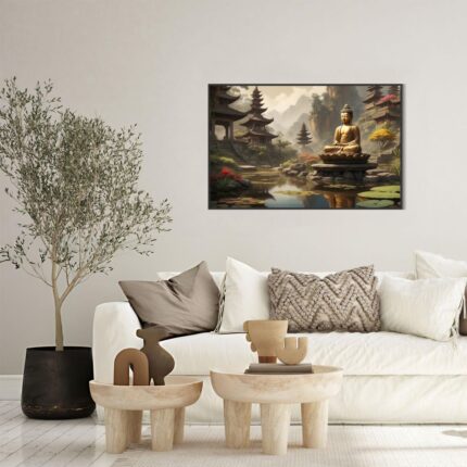 Serenity in Tranquility - A Serene Buddha Canvas Print (24"x36" Rolled Canvas)