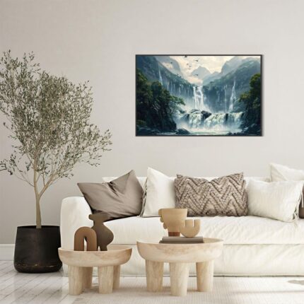 Majestic Waterfall - A Serene Landscape (24"x36" Rolled Canvas)
