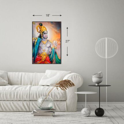Divine Radiance - A Portrait of Lord Krishna (18"x27" Rolled Canvas)