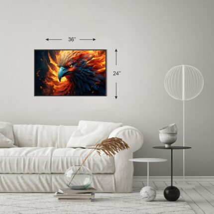 Fiery Phoenix - A Blazing Mythical Creature (24"x36" Rolled Canvas)