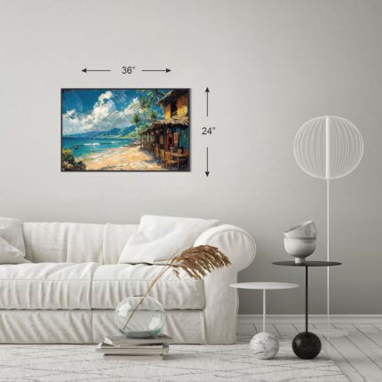 Coastal Serenity - A Tropical Beach Escape (24"x36" Rolled Canvas)