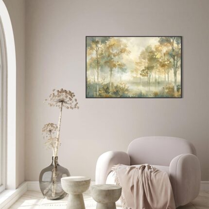 Misty Morning - A Serene Forest Scene (24"x36" Rolled Canvas)