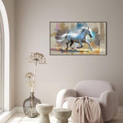 Majestic Gallop - A Dynamic Horse Canvas Print (24"x36" Rolled Canvas)