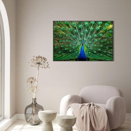 Majestic Peacock - A Vibrant Tapestry (24"x36" Rolled Canvas)