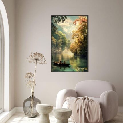 Serene Serenity - A Peaceful River Escape (24"x36" Rolled Canvas)
