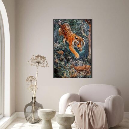 The Hunt Begins - A Thrilling Wildlife Encounter (24"x36" Rolled Canvas)