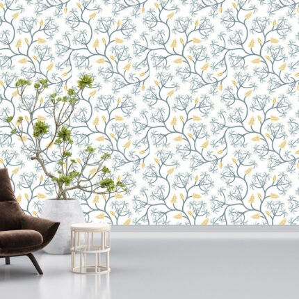 Elegant Botanical UV Digital Printed Self-Adhesive Wallpaper - Intricate Floral Design