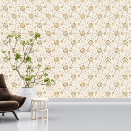 Intricate Brown and Gray Floral UV Digital Printed Self-Adhesive Wallpaper - Elegant Repeating Design