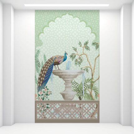 Majestic Peacock and Botanical UV Digital Printed Self-Adhesive Wallpaper - Elegant Nature Design