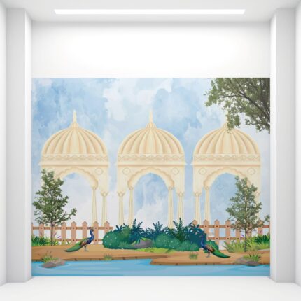 Serene Garden and Peacock UV Digital Printed Self-Adhesive Wallpaper - Traditional Elegance